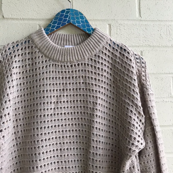 MISA Los Angeles Ramsey Oatmeal Open Knit Sweater - Picture 2 of 8